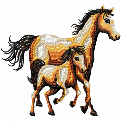 Horses Embroidery Design 3 Horses Embroidery Design 3